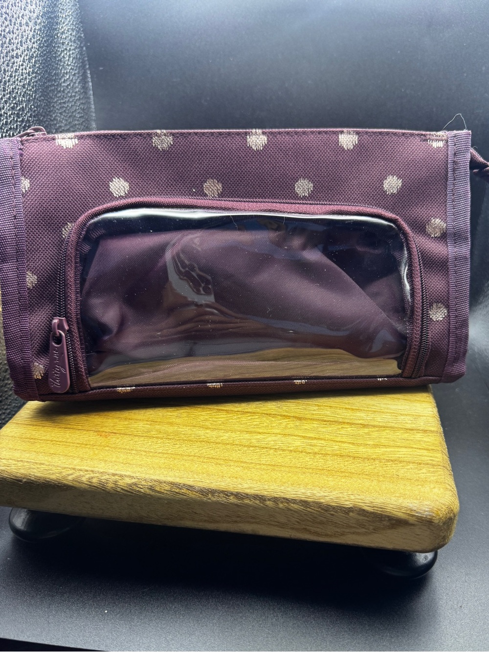 Thirty-One Get Creative Double Pouch in Sparkling Plum